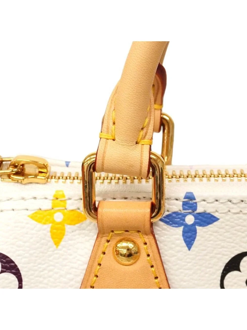 Louis Vuitton Handbag Monogram Multicolor Nano Speedy Blanc 2-Way